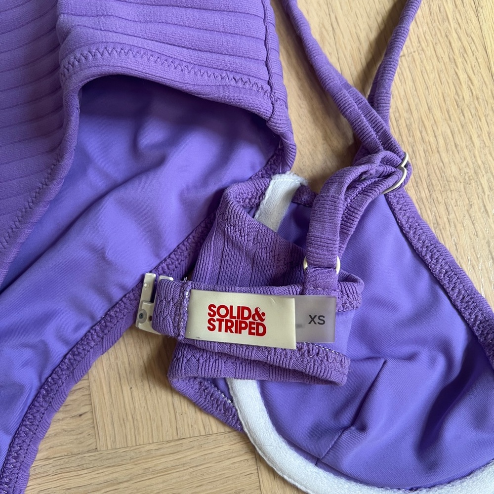 Solid & Striped Lavender Ribbed Bra Set - image 6